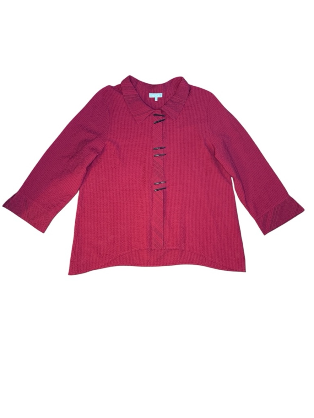 Habitat jacket crinkle lightweight unstructured red black L lagenlook